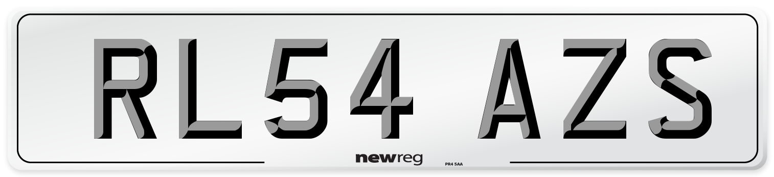 RL54 AZS Number Plate from New Reg